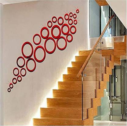 KITTY DIVINE 50 cm 30 Ring dots Red-KD-CP-957 Self Adhesive Sticker