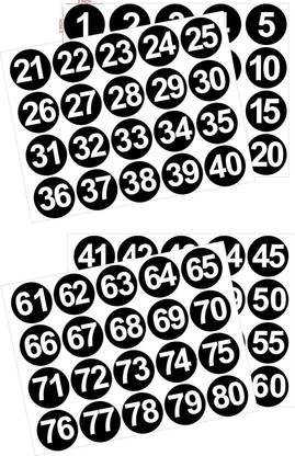 IMPRINT 2 inch Self Adhesive PVC Number Stickers Self Adhesive Sticker