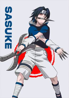 Eltass 30 cm Sasuke uchika wall sticker - Naruto anime wall sticker Self Adhesive Sticker