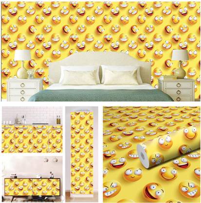 Bnezz 300 cm wallpaper for wall Emoji wall stickers in home decor wallpaper for bedroom Self Adhesive Sticker