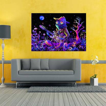 TATMODS 45.72 cm Crazy Frog Wall Painting For Home Vinayl Sticker 300GSM Thick (12X18 inch) Reusable Sticker