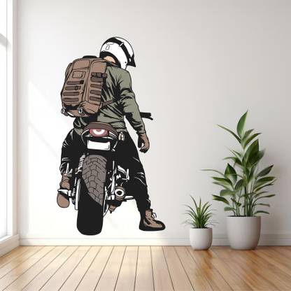 MEHMETDECOR 38 cm Biker Wall Stickers & Murals Size - 38x71cm Self Adhesive Sticker