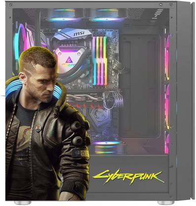 Techfit 40.64 cm Vinyl Sticker Skin Decal for PC Case Gaming Cabinet - Cyberpunk Self Adhesive Sticker