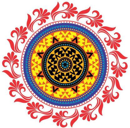 Décor Kraft 38 cm Rangoli Floor Sticker Self Adhesive Sticker