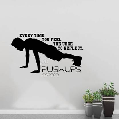 Xskin 57 cm Do Push Up Workout Motivation Quotes Self Adhesive Sticker