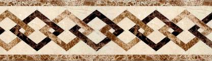 WALLDESIGN 304.8 cm Tile Art Marble Stone Inlay Pattern Wall Border Trim - 3 inch width by 10 ft length - Small Self Adhesive Sticker