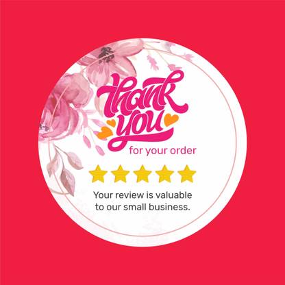 kumawat incorporation 3.8 inch Thank you for your Order" Review stickers" Self Adhesive Sticker