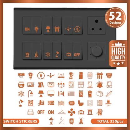 RSB HUB 1.5 cm Aesthetic Transparent Rose Golden Design Switch Icon For Switch Board Sticker Self Adhesive Sticker