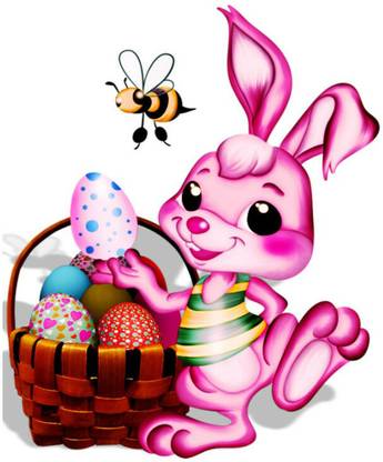 PRIME HOME DECOR 58 cm Eagg Easter Bunny with Bee image Self Adhesive Sticker