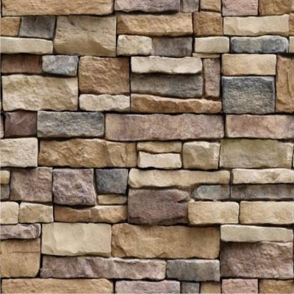 Flipkart SmartBuy 200 cm 3D Brown brick Wallpaper - Self-adhesive and waterproof wallpaper(200CM X45CM) Self Adhesive Sticker