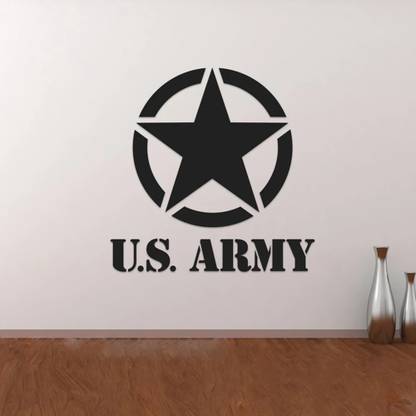 SnappyVinyl 42 cm US Army Military Star Self Adhesive Sticker
