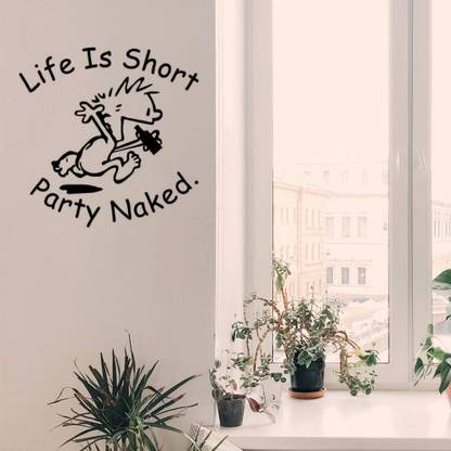 SnappyVinyl 29 cm Life Short Party Naked Funny Self Adhesive Sticker