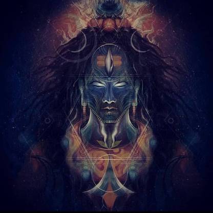 Online Collection 30.48 cm shiv ji Sticker Poster, God Shiva Poster, (18 inch X 12 inch, Rolled) Non-Reusable Sticker