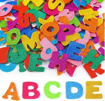 ydmart 4 cm Glitter Letters Stickers Foam Alphabet Stickers, 1 Sets Self-Adhesive A-Z Foam Self Adhesive Sticker
