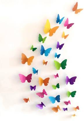 JAAMSO ROYALS 60 cm HD Butterfly Wall Removable Sticker