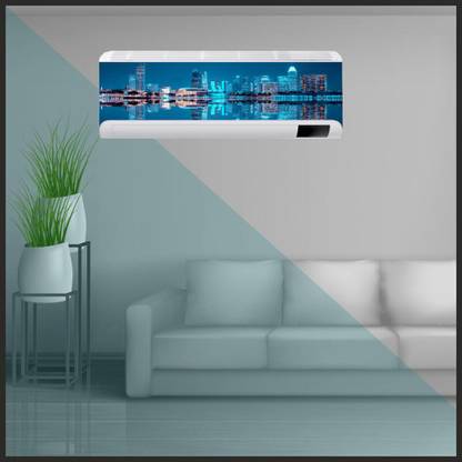 Vijaya enterprises 35.56 cm Building ac sticker air conditioner sticker size (36x14 inch) Self Adhesive Sticker