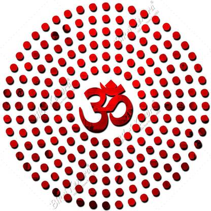 Bikri Kendra 14 cm Om with 100 dots red Acrylic 3D Wall Sticker (Redwithdots) Self Adhesive Sticker