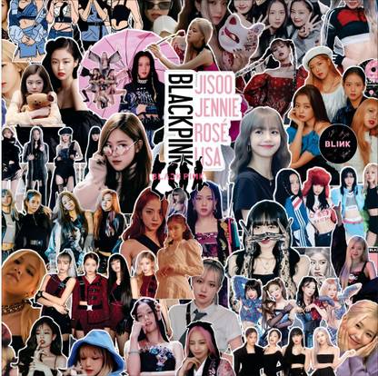 maddlyycrafted 3 inch Blackpink Stickers jennie Rose jisoo Lisa Stickers Suitable for Laptop, Mobile- Self Adhesive Sticker