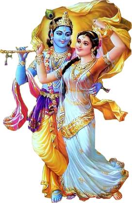 RUMIGRAPHICS 60.96 cm Rumi Graphics Radha Krishna Wall Sticker Self Adhesive Sticker