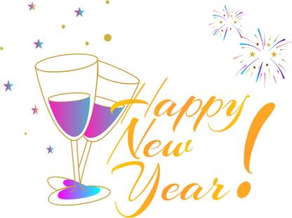 SUDARSHAN STICKER 75 cm "HAPPY NEW YEAR 2023" Wall Sticker Self Adhesive Sticker