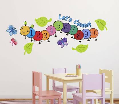 LANSTICK 106.68 cm NUMBERS FOR KIDS EDUCATION STICKER Self Adhesive Sticker