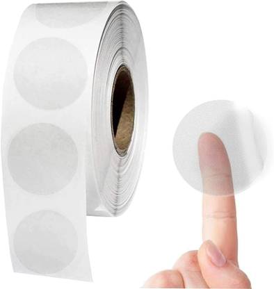 BlackDreams 2.5 cm 1 Inch Transparent Round dots Stickers for Package Envelop Closure Seal Labels Self Adhesive Sticker