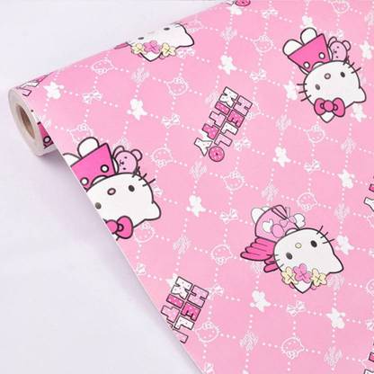 NuWallpaper 500 cm 3D Pink Floral Design wallpaper for wall,sticker for home,office, Wall Sticker Self Adhesive Sticker