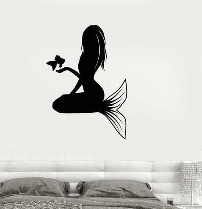 SnappyVinyl 27 cm Mermaid Butterfly Self Adhesive Sticker