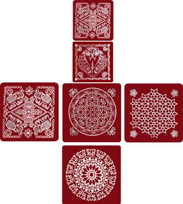 abs herbals 10 inch ABSHERBALS MEROON KOLAM STICKER (MODEL NAME: MM4,MS2) Self Adhesive Sticker