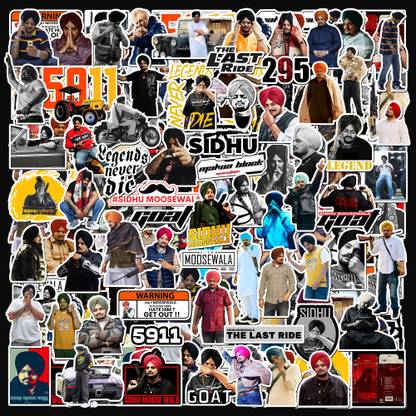 Modern Gallery Mart 2 inch Sidhu Moosewala Stickers – High-Quality Waterproof Vinyl Stickers for Fans Self Adhesive Sticker