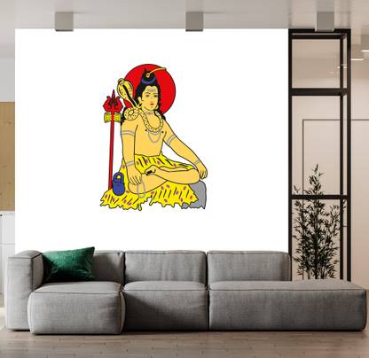 wallpics 13 inch Lord Mahadev Religious Self Adhesive Decorative Wall Sticker cut5740-1 Self Adhesive Sticker