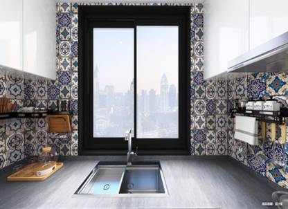 Flipkart SmartBuy 1000 cm Multi Colour Tile Design Self Adhesive Wallpaper ( 1000 CM X 60 CM ) Self Adhesive Sticker