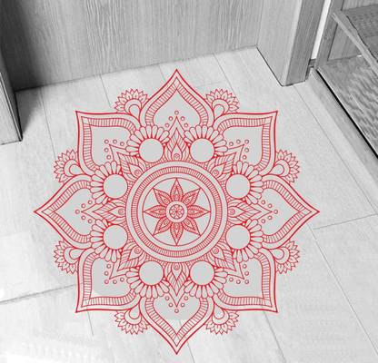 STICKER STUDIO 16 inch Mandala Big Size 3D Floor Rangoli Stickers for Mandir Diwali Decoration Self Adhesive Sticker