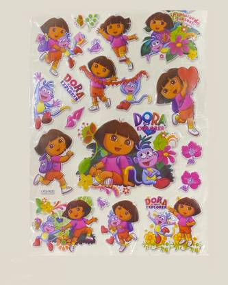 BTC 3 inch Dora the explorer cartoon stickers pack of 2 Removable Sticker