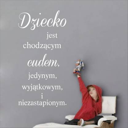 SnappyVinyl 56 cm Polskie Child Is Walking Miracle Quote white Self Adhesive Sticker