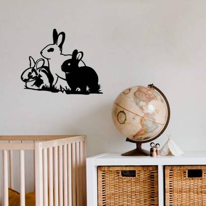 SnappyVinyl 29 cm Bunny Rabbit Wall Decals, Easy to Apply Self Adhesive Sticker