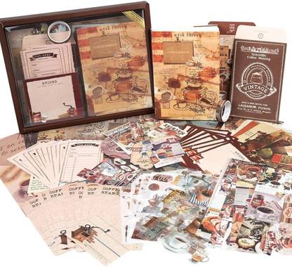 HASTHIP 34 cm Vintage Journal Supplies Art DIY Decoration Craft Kits Self Adhesive Sticker