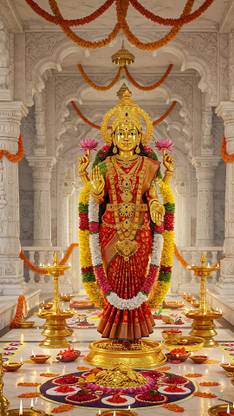 swaroopa 16.5 inch mahalaxmi Lakshmi mata A3 size non tearable sticker Self Adhesive Sticker