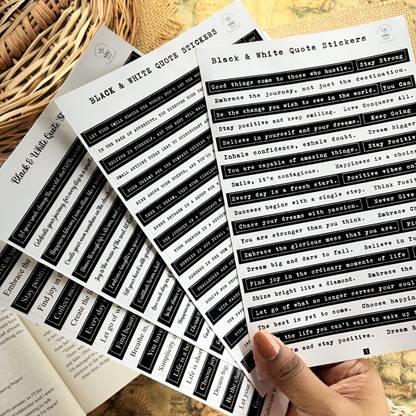 SHOP ABC 15 cm Aesthetic Quote Sticker Pack (Combo of 4 sheets) Non-Reusable Sticker