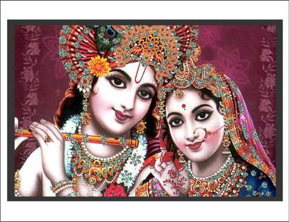 nirmal décor 48 cm Radha krishna decorative wall sticker size(77x48) Self Adhesive Sticker