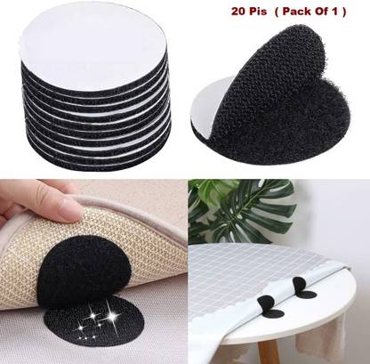 IKONEXX 5 cm Velcro Double side Sticker for Carpets Mats Rugs Bed Sheets Pillows Sofa-20 Pis Self Adhesive Sticker