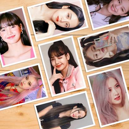 Niki Enterprises 9 cm Blackpink Bias Mini Pack Concept Photocards ( Set of 8 ) 350 GSM Card Reusable Sticker