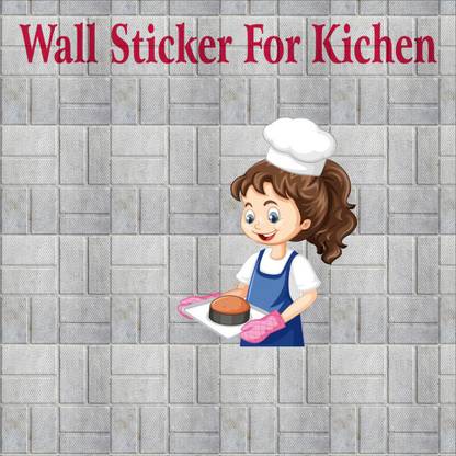 Vijaya enterprises 30.48 cm Cuit bakery chef girl cake wall sticker size (12x12 inch ) Self Adhesive Sticker