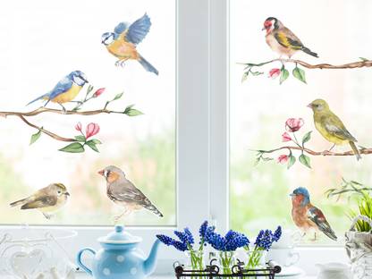 GreeWelt 19 inch Bird window stickers decoratio Anti Collision window stickers Self Adhesive Sticker