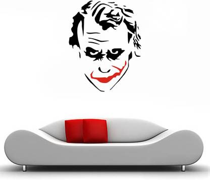 SAI DESIGNS 46 cm bad scary joker design(46x58) Self Adhesive Sticker