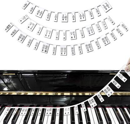 PATPAT 1.6 cm 88 Keys Piano Keyboard Stickers Piano Guides Note Labels Removable Guide Self Adhesive Sticker