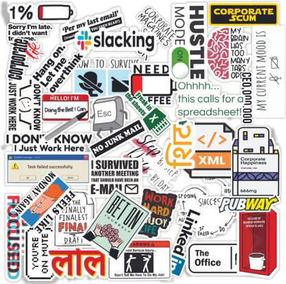 CodersParadise 3 cm Corporate Office Vinyl Stickers for Mobile Phone, Case, Covers - Waterproof Self Adhesive Sticker