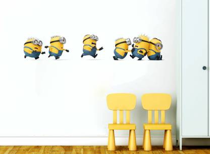 Art Kafe 18 cm Minions Runs Sticker ( Size :- 91 X 18 cm ) Self Adhesive Sticker