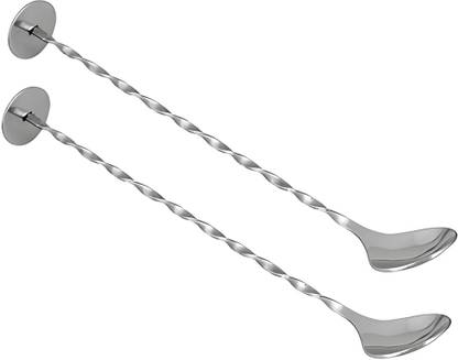 SURFNPICK Long Handle Twisted Design Stirring Bar Spoon Mixing Spoon Stainless Steel 30 cm Stirrer