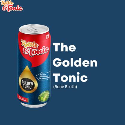 Kettle & tonic Golden Tonic Bone Broth | Low Carb, Keto diet | No Preservatives, NoAdditives 240 ml Mutton & Chicken Bones Broth